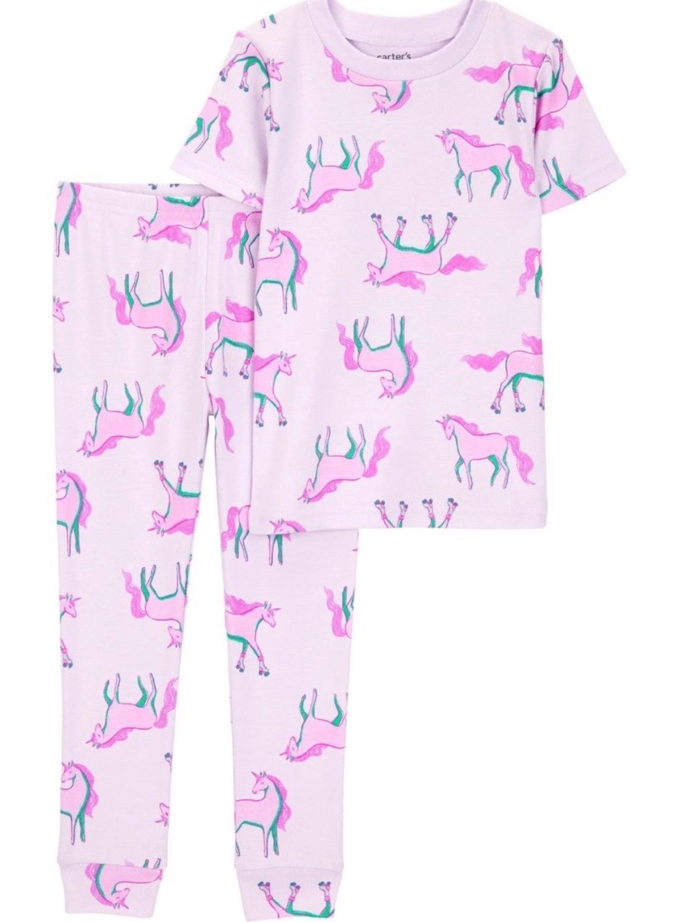 Carter's Light Pink Unicorn Short Sleeve Pajama Set